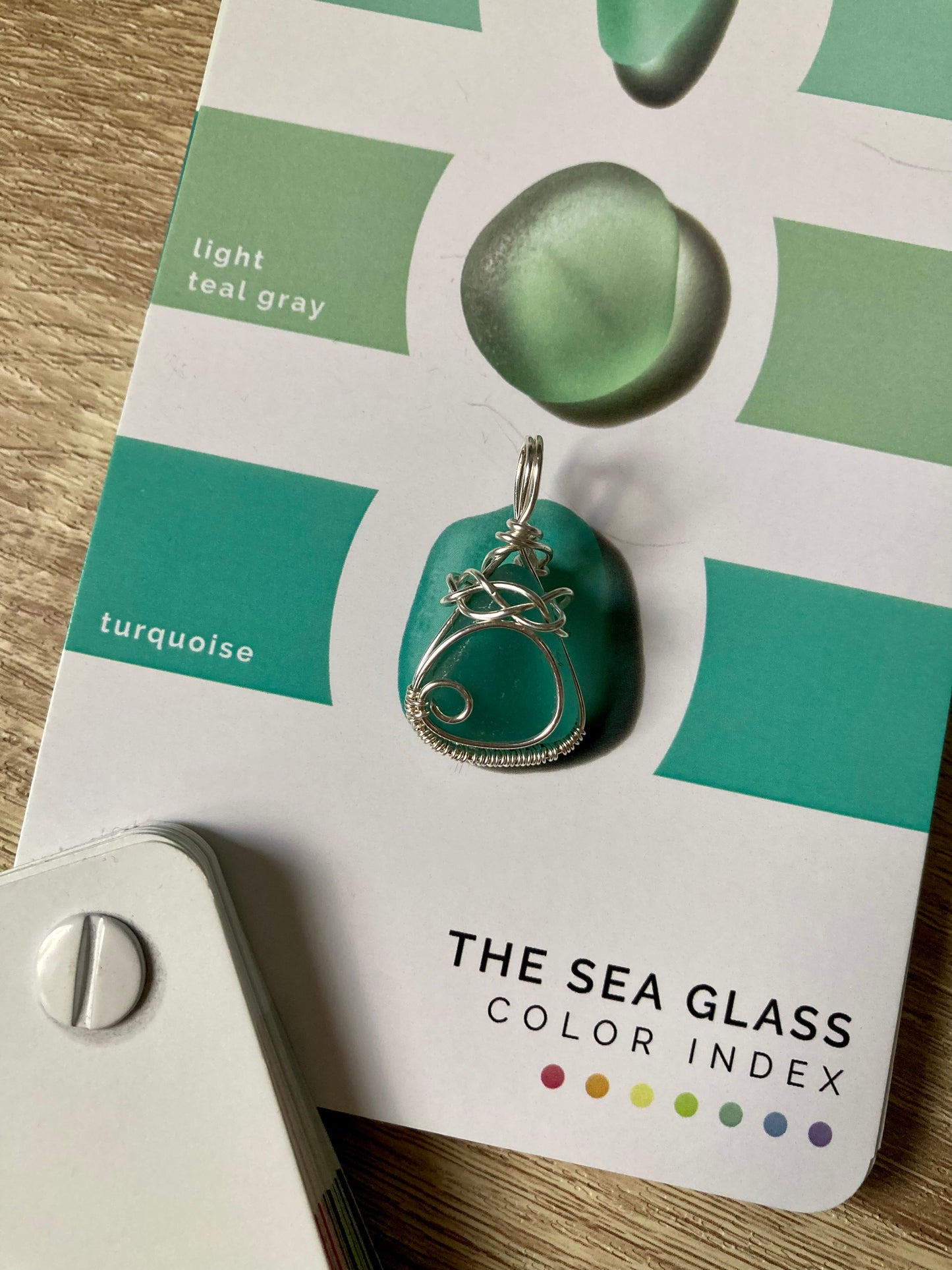Turquoise sea glass silver plated necklace
