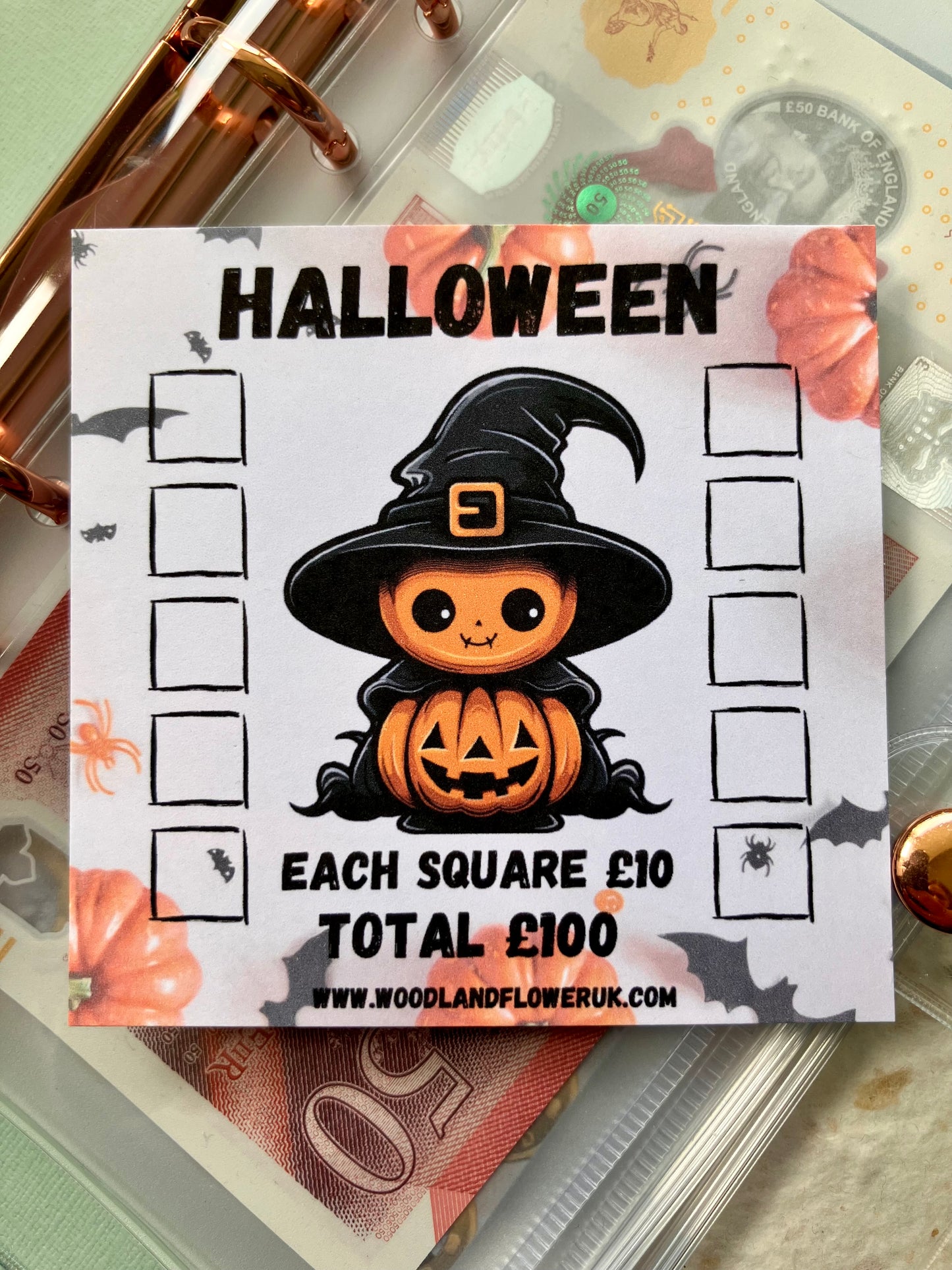 Square mini saving challenge ( Halloween )