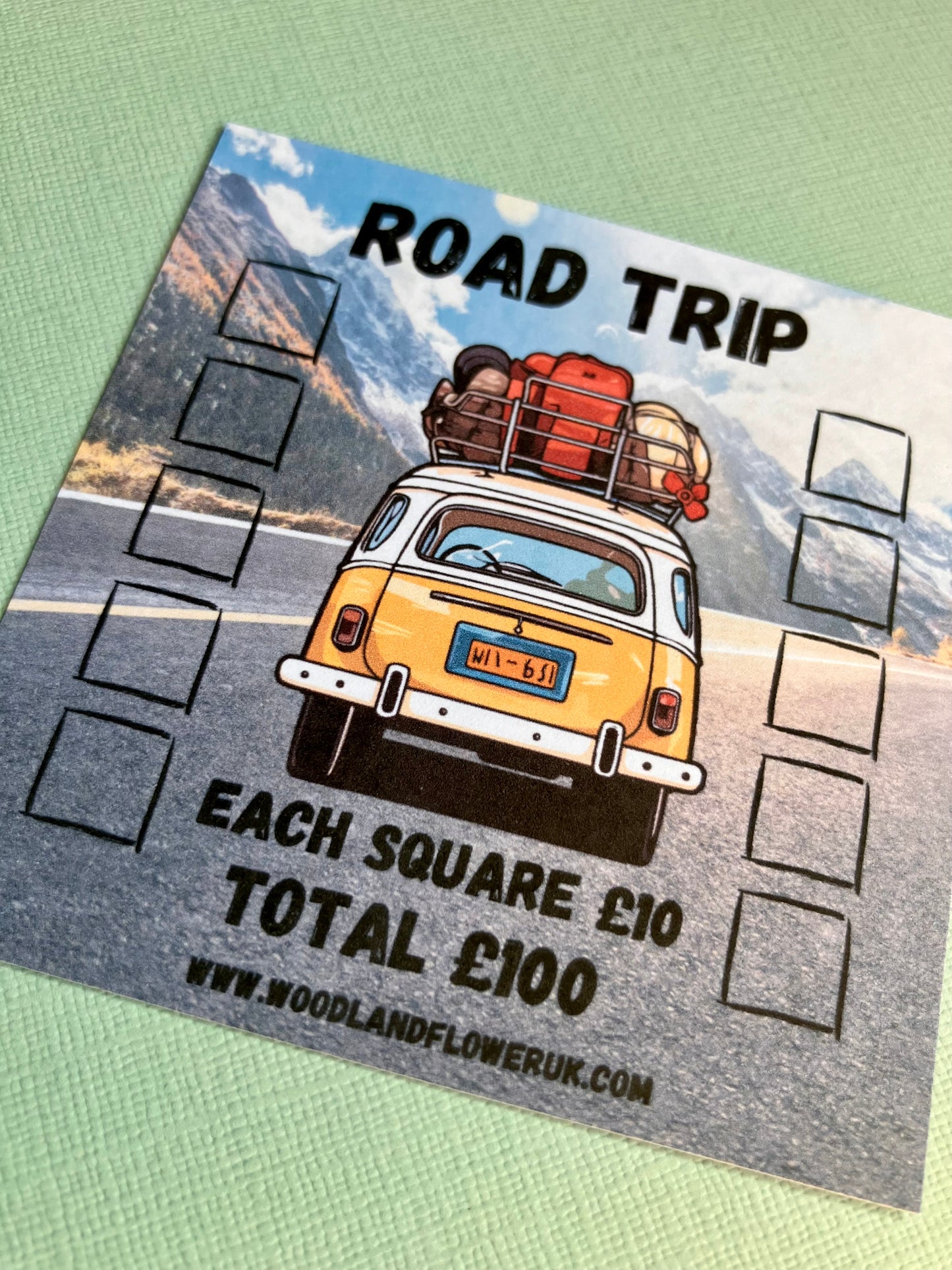 Square mini saving challenge ( Road trip )