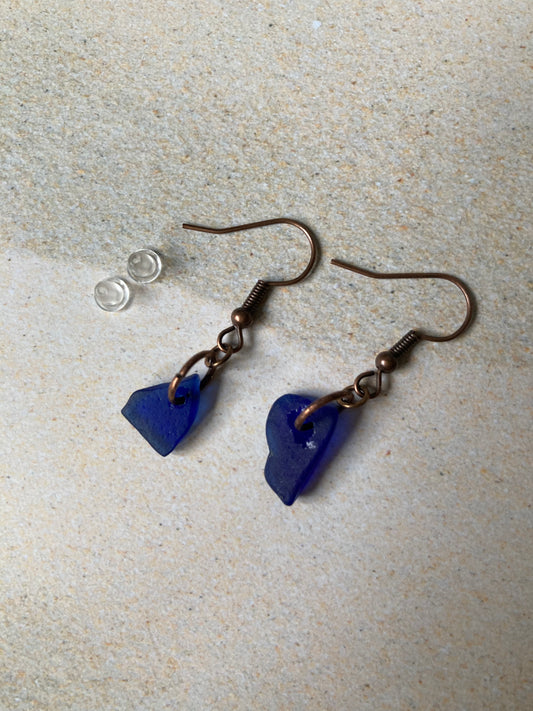 Handmade sea glass hook earrings