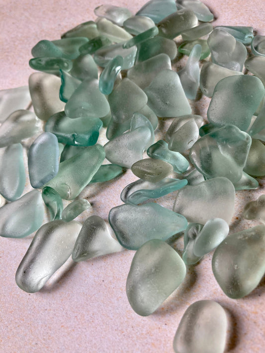 Aqua sea glass 20 pieces/beach glass collected from Queensferry beach Scotland in 2022